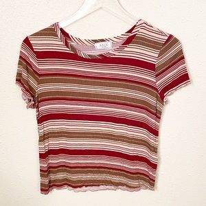 Sage The Label Striped Crop Top Sz XL